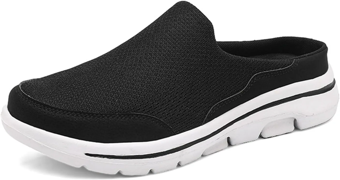 Slip On Mules & Clogs for Womens Summer Lightweight Open Back Walking Shoes Casual Breathable Mesh Closed Toe Slides Fashion Comfortable Color Block Slippers
