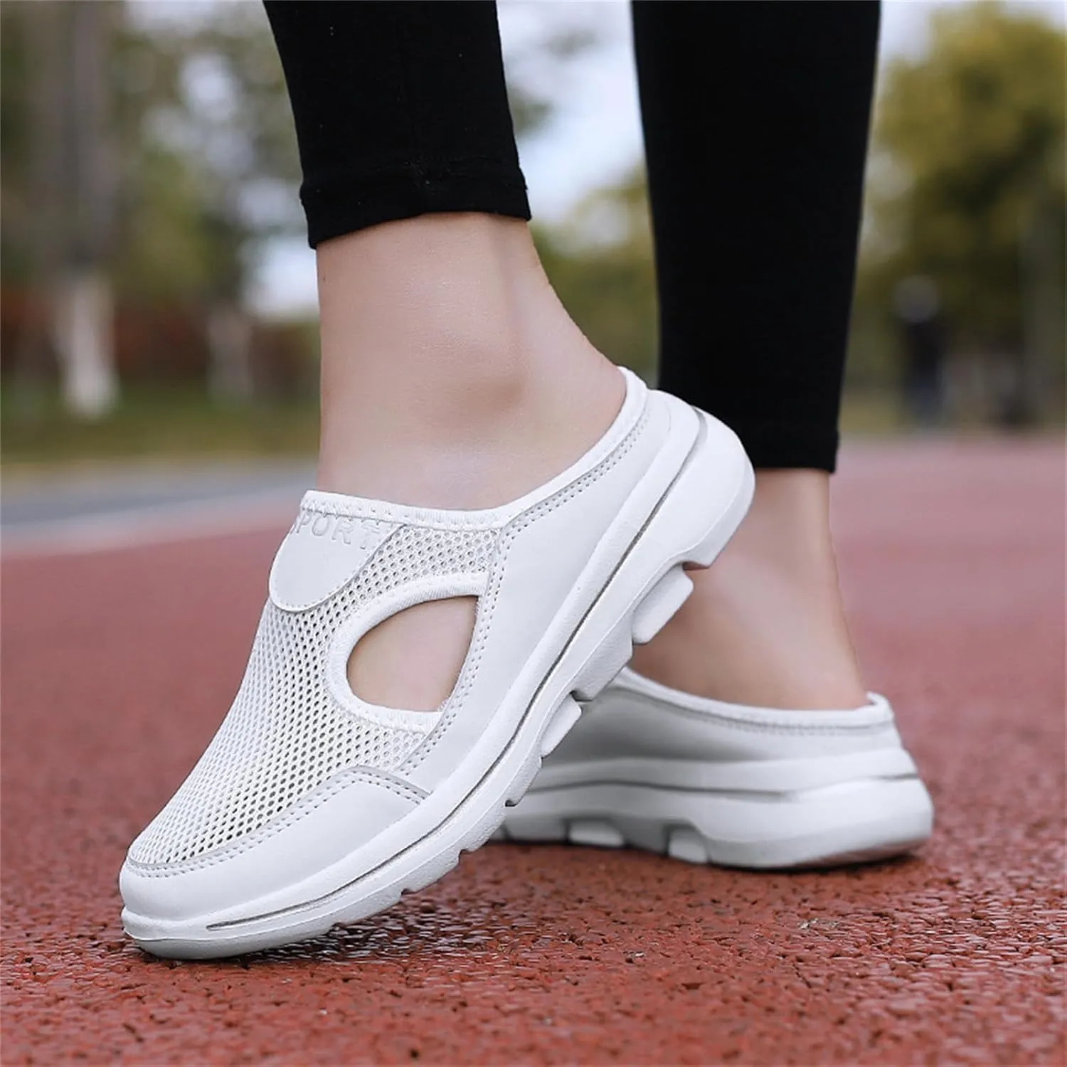 Slip On Mules for Women Summer Arch Support Orthopedic Sandal Mesh Hollow Out Breathable Comfort Sports Sandals Closed Toe Slippers Slip-On Walking Shoes Outdoor Casual Non Slip Sandals