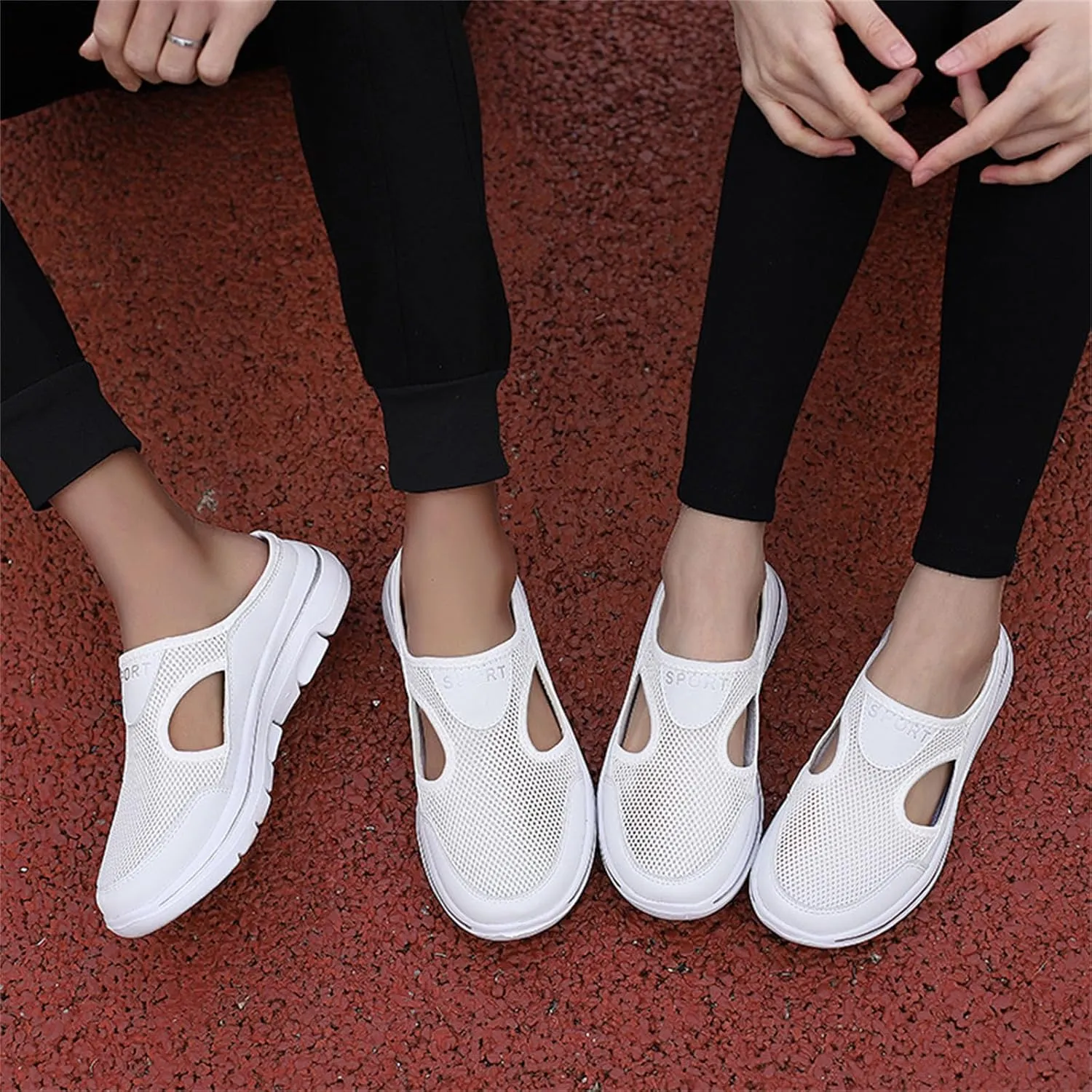 Slip On Mules for Women Summer Arch Support Orthopedic Sandal Mesh Hollow Out Breathable Comfort Sports Sandals Closed Toe Slippers Slip-On Walking Shoes Outdoor Casual Non Slip Sandals