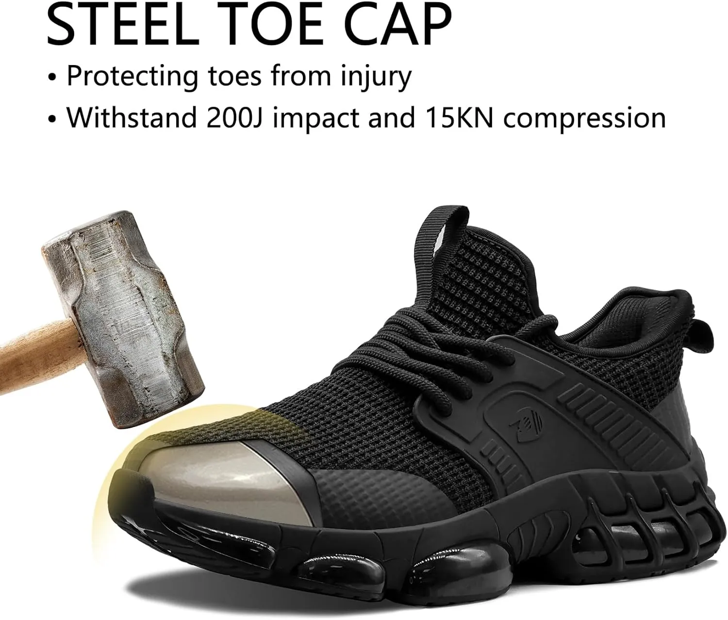 Slip On Steel Toe Shoes for Men Work Safety Sneakers Comfortable Indestructible Industrial Construction Footwear