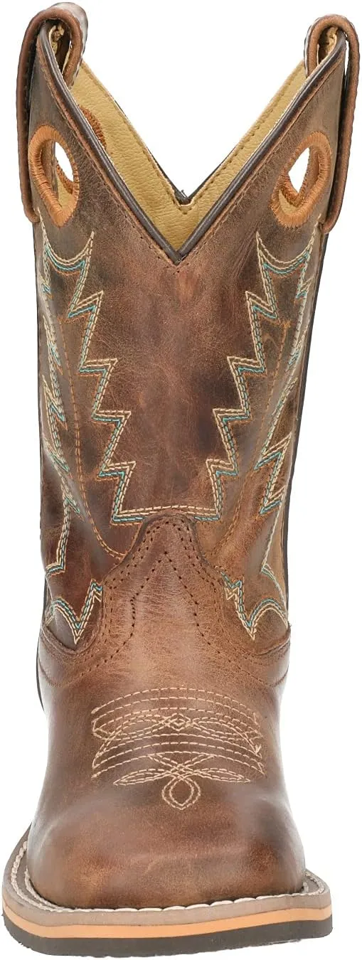 Smoky Toddler's Stars and Stripes Patriotic Western Cowboy Boots - Vintage Brown