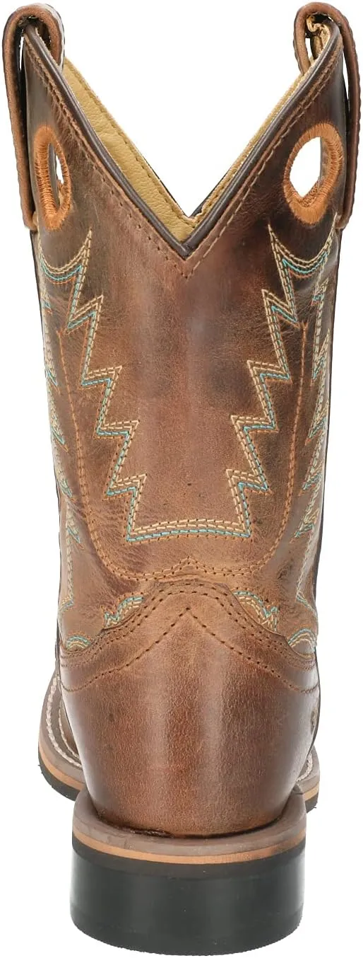 Smoky Toddler's Stars and Stripes Patriotic Western Cowboy Boots - Vintage Brown