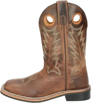 Smoky Toddler's Stars and Stripes Patriotic Western Cowboy Boots - Vintage Brown