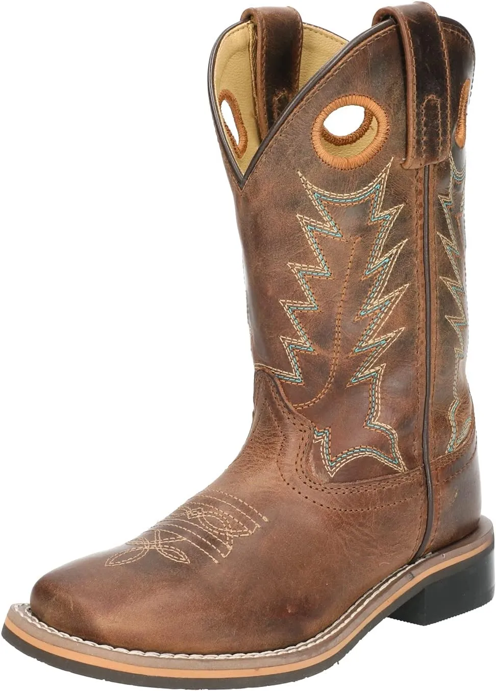 Smoky Toddler's Stars and Stripes Patriotic Western Cowboy Boots - Vintage Brown