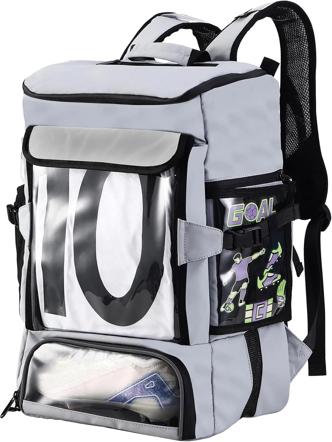 Soccer Backpack, Soccer Bags for Boys All-in-One Design with Separate Cleat, Jersey, Ball, and Laptop Compartments, Gifts for Boys