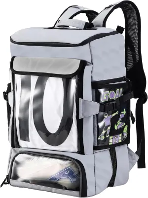 Soccer Backpack, Soccer Bags for Boys All-in-One Design with Separate Cleat, Jersey, Ball, and Laptop Compartments, Gifts for Boys