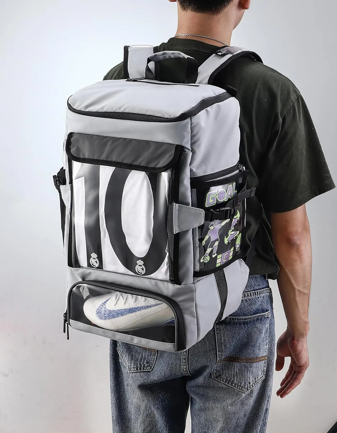 Soccer Backpack, Soccer Bags for Boys All-in-One Design with Separate Cleat, Jersey, Ball, and Laptop Compartments, Gifts for Boys