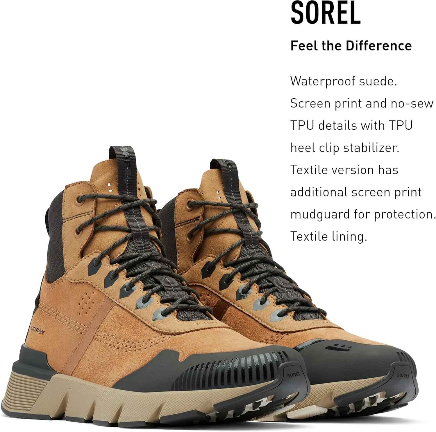 Sorel Men's Kinetic Rush MID WP Sneaker — Waterproof Suede Sneakers