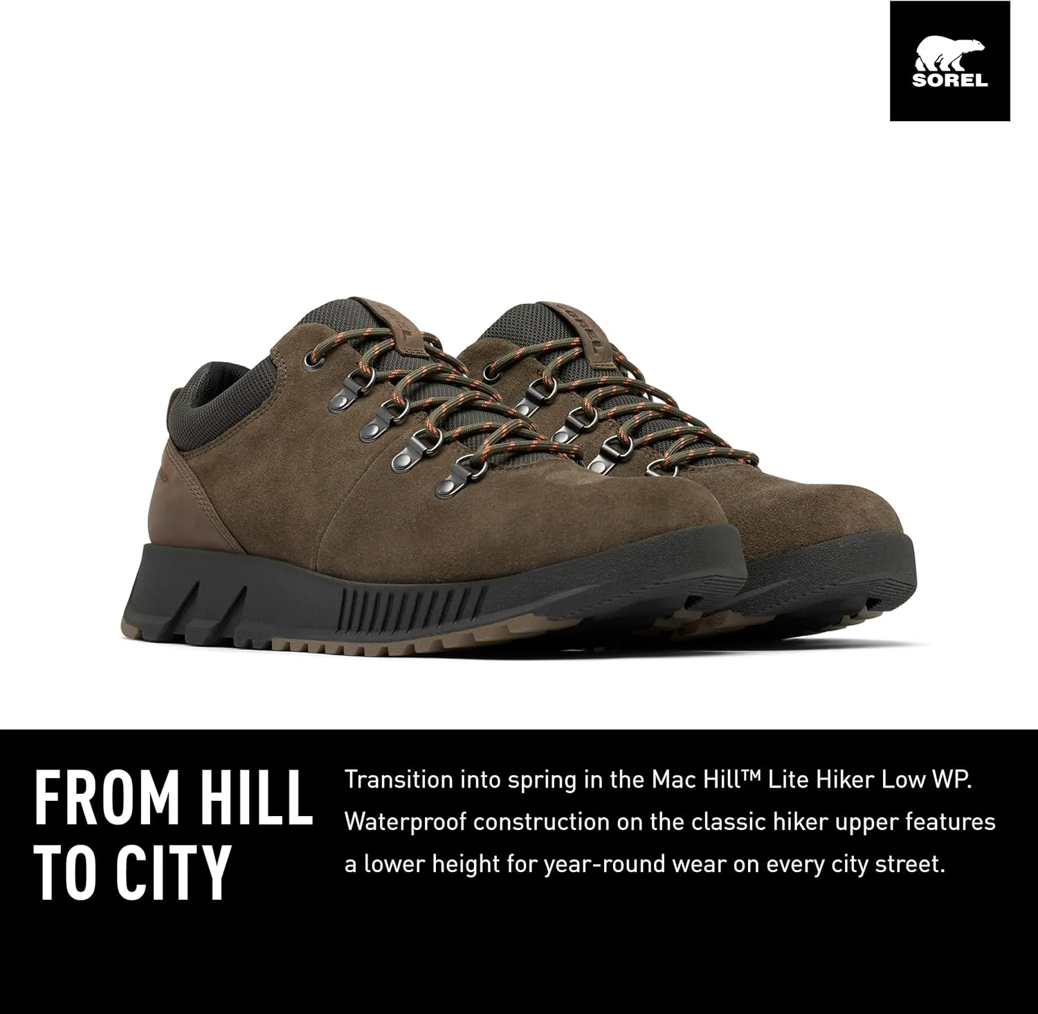 SOREL Men's Mac Hill Lite Hiker Low Waterproof Sneaker