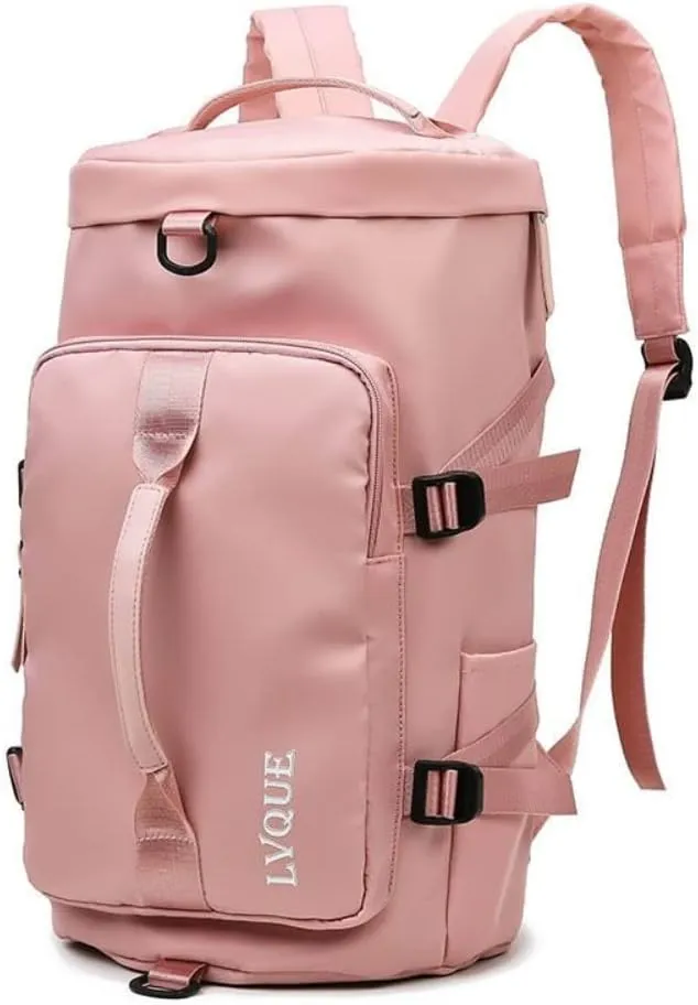 Sports Duffel Bag for Men and Women Shoulder and Crossbody Gym Bag for Short Trips Waterproof Travel Luggage Tote (Pink)