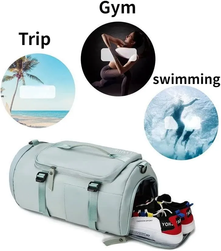 Sports Duffel Bag for Men and Women Shoulder and Crossbody Gym Bag for Short Trips Waterproof Travel Luggage Tote (Pink)