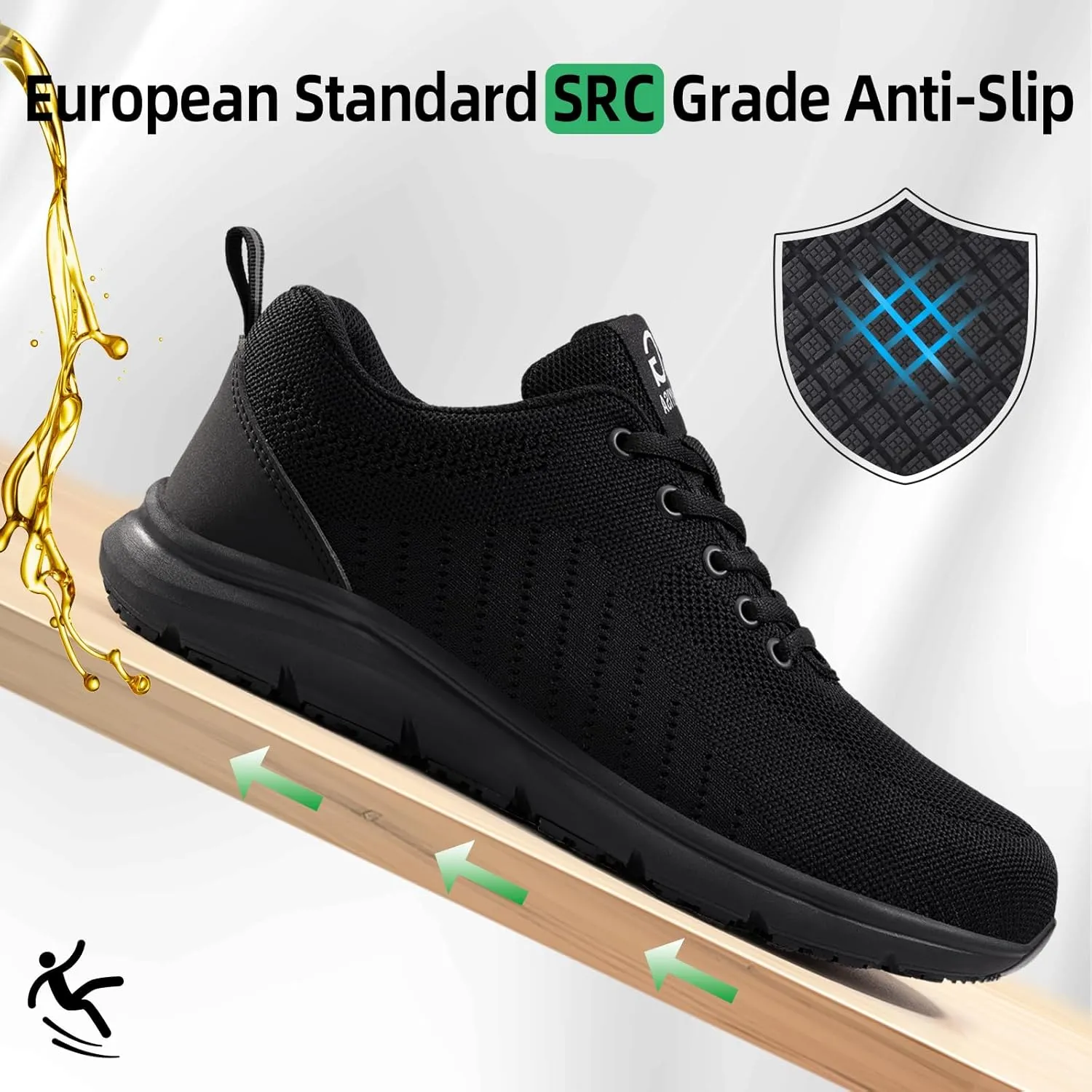 Steel Toe Shoes for Men Lightweight Work Shoes Construction Industrial Work Tennis Shoes Safety Shoes Comfortable Steel Toe Sneakers for Men Women