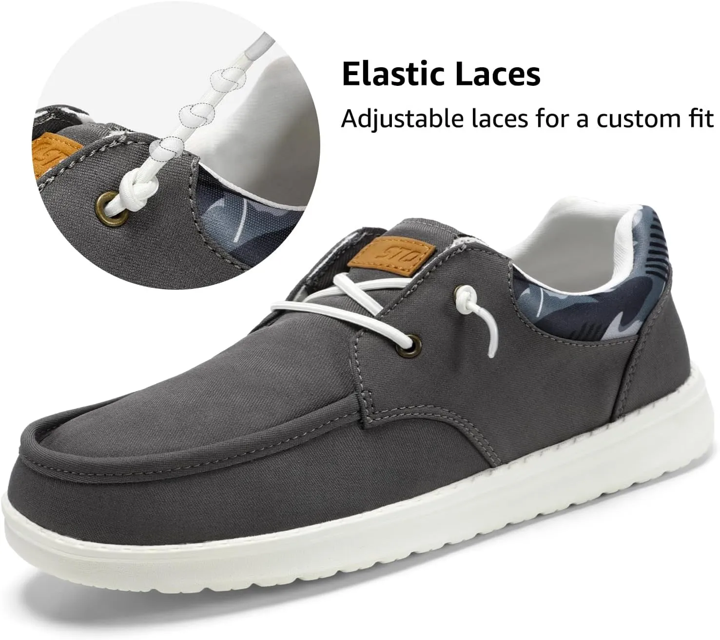 STQ Men's Lace up Loafers丨Orthopedic Ultralight Boat Casual Shoes with Arth Support
