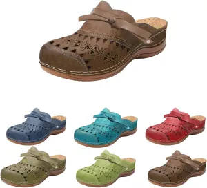 Summer Mules for Women Lightweight Breathable Mesh Walking Clogs Comfortable Non Slip Orthopedic Shoes with Arch Support Dressy Closed Toe Slip On Slippers Casual Open Back Shoes