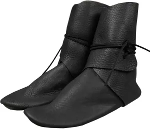 Syktkmx Mens Renaissance Boots Slip on Lace Up Medieval Cosplay Western Pirate Viking Tied Halloween Cuff Shoes