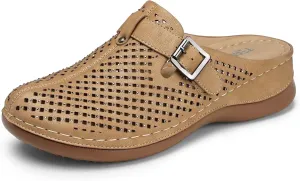 TEMOFON Clogs for Women Mules Slip on: Closed Toe Sandals, Summer Shoes Dressy, Comfortable Walking Wedge Clogs