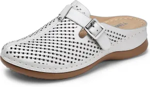 TEMOFON Clogs for Women Mules Slip on: Closed Toe Sandals, Summer Shoes Dressy, Comfortable Walking Wedge Clogs