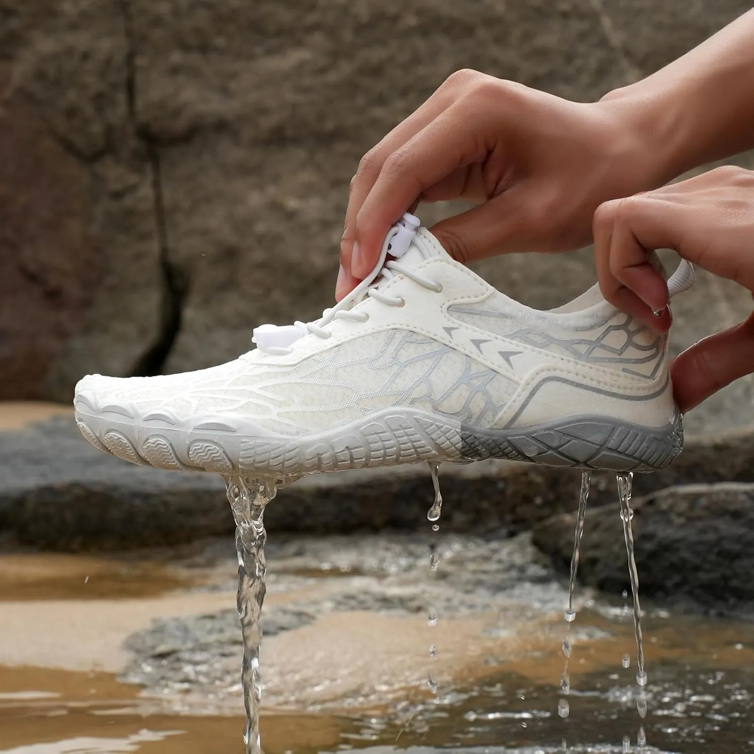 Thatrich Hike Barefoot Shoes for Women Men Wide Toe Box Sneakers Non-Slip Waterproof Comfy Breathable Water Shoe Hiking Travel Athletic Zero Drop Running Grounded Footwear Lightweight Casual Unisex