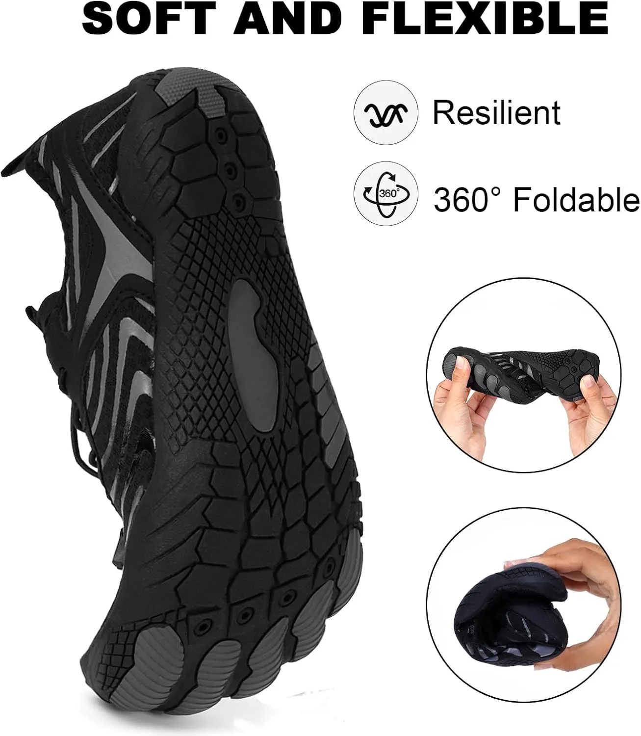 Thatrich Hike Shoes Footwear Womens Barefoot Walking Shoes Slip On Hiking Water Shoe Outdoor Waterproof Grounded Sneakers Wide Toe Box Unisex