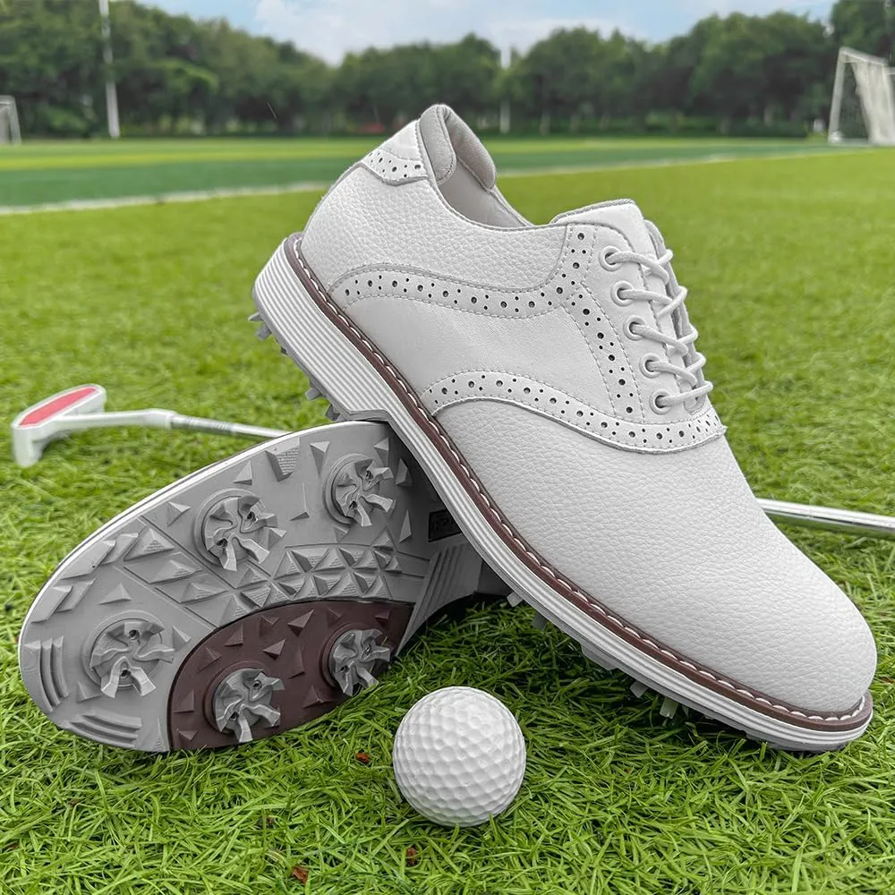THESTRON Men Golf Shoes Waterproof Professional Golf Footwears Spikes Spikeless Golf Walking Sneakers Turf Sports Golf Training Sneakers for Men