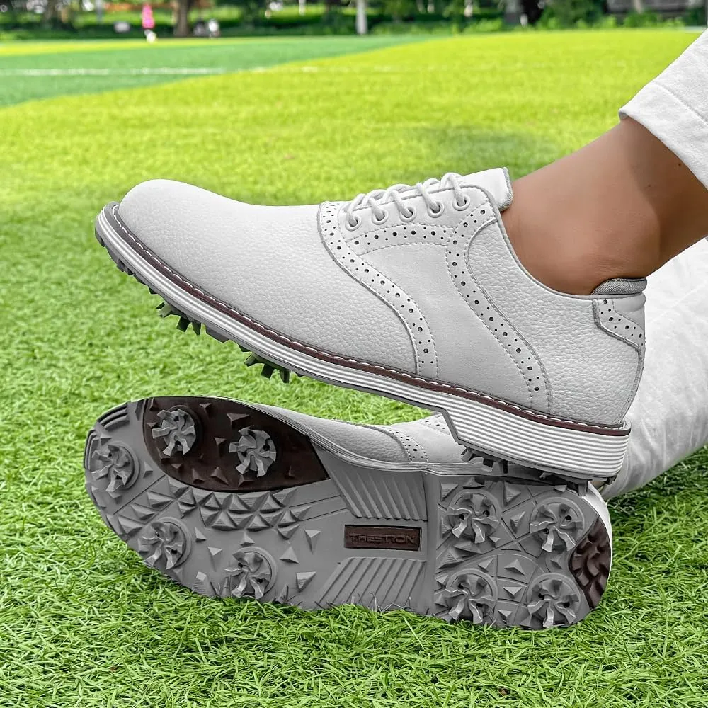 THESTRON Men Golf Shoes Waterproof Professional Golf Footwears Spikes Spikeless Golf Walking Sneakers Turf Sports Golf Training Sneakers for Men