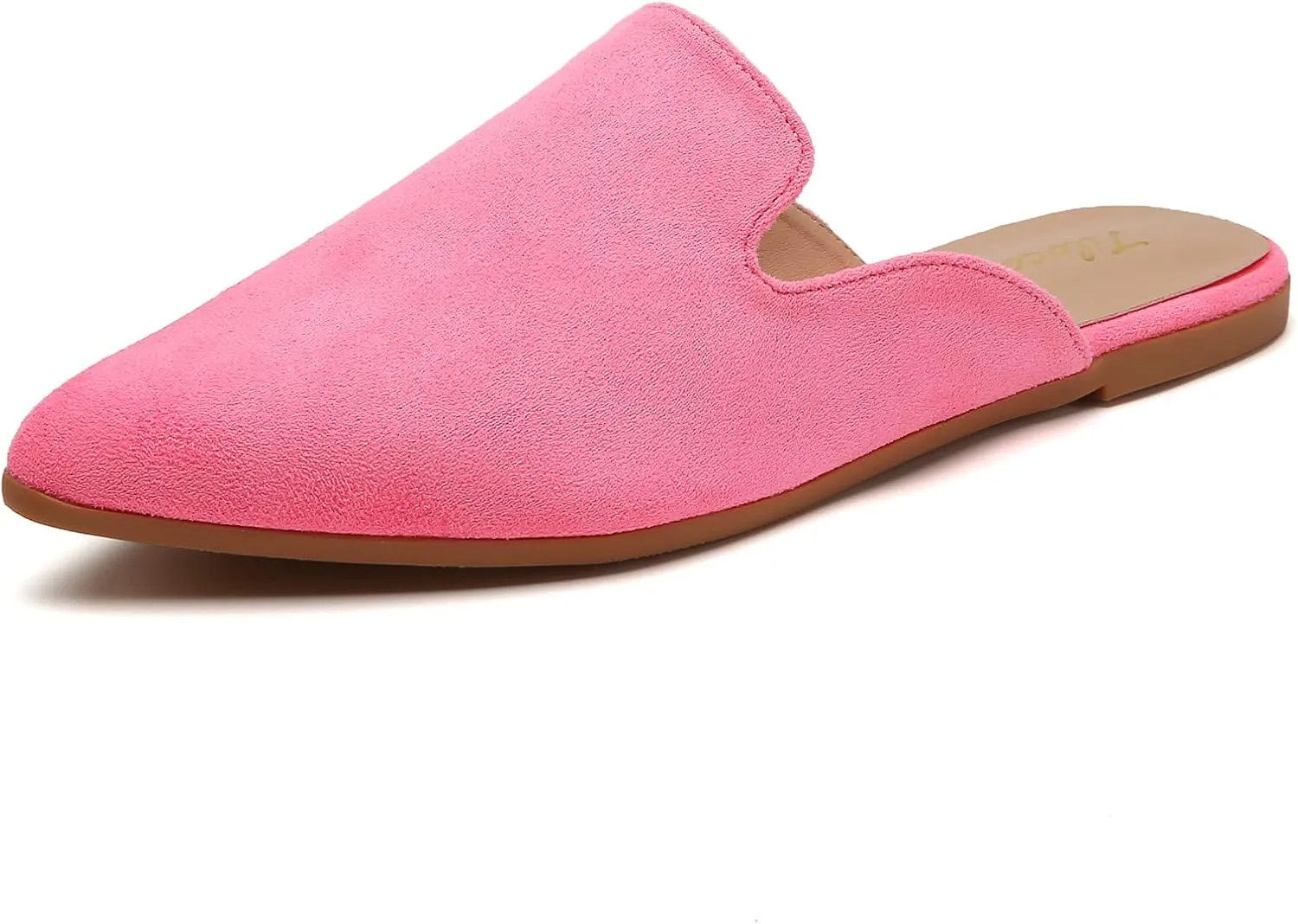 Tilocow Mules for Woman Comfortable Pointed Toe Backless Loafers Flat Mule Business Casual Shoes Slides Slip on
