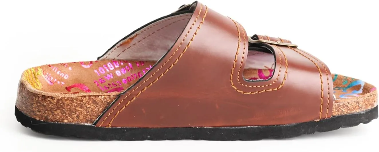 TMA EYES Womens Casual Adjustable Buckle Athleti Slipper Memory Foam Cushion Non-Slip Orthopedic Comfortable Arch Supportive Cork Footbed Sandals