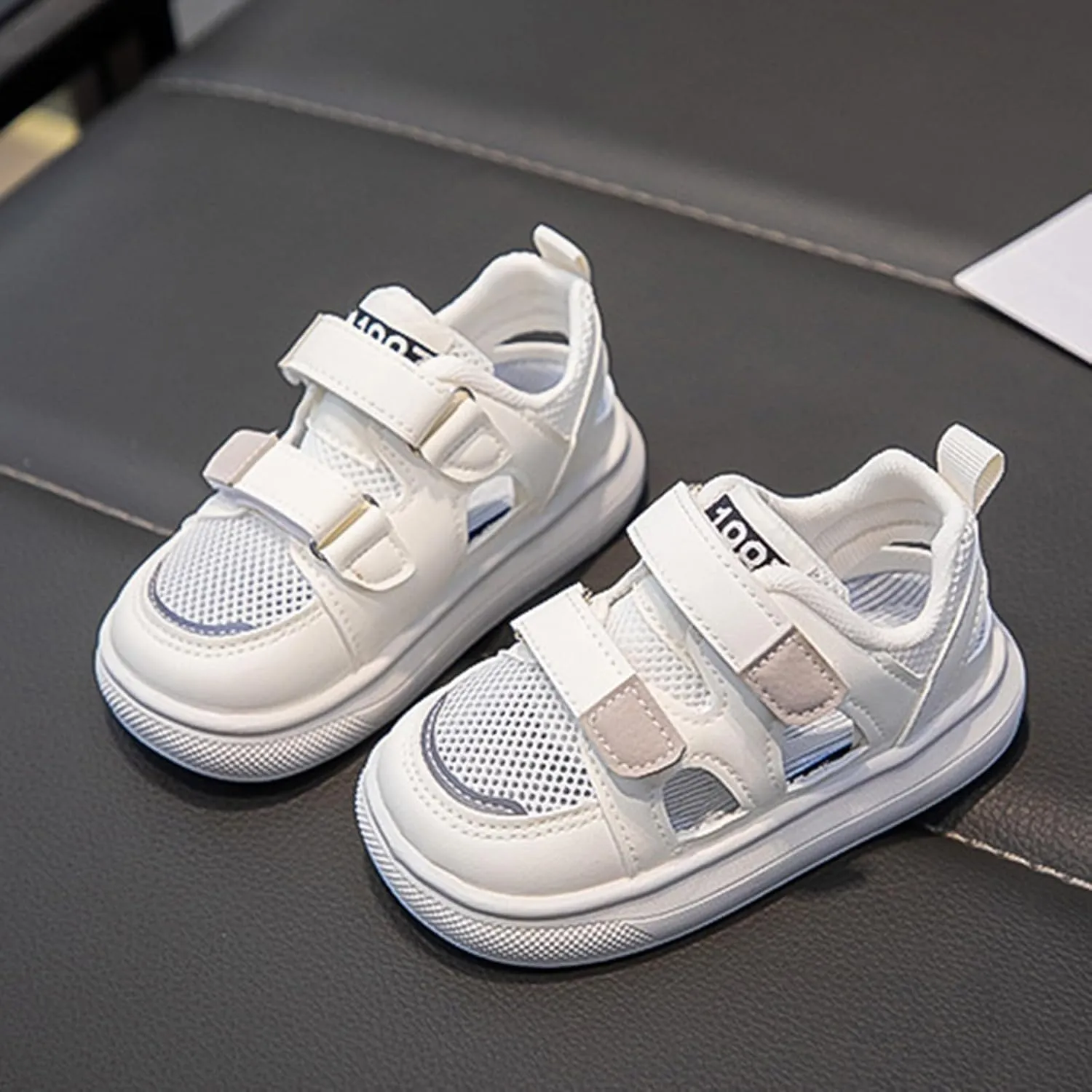 Toddler Boys Mesh Sneakers Little Kid Open Toe Sport Shoes Baby Infant First Walking Non Slip Shoes Breathable Comfy