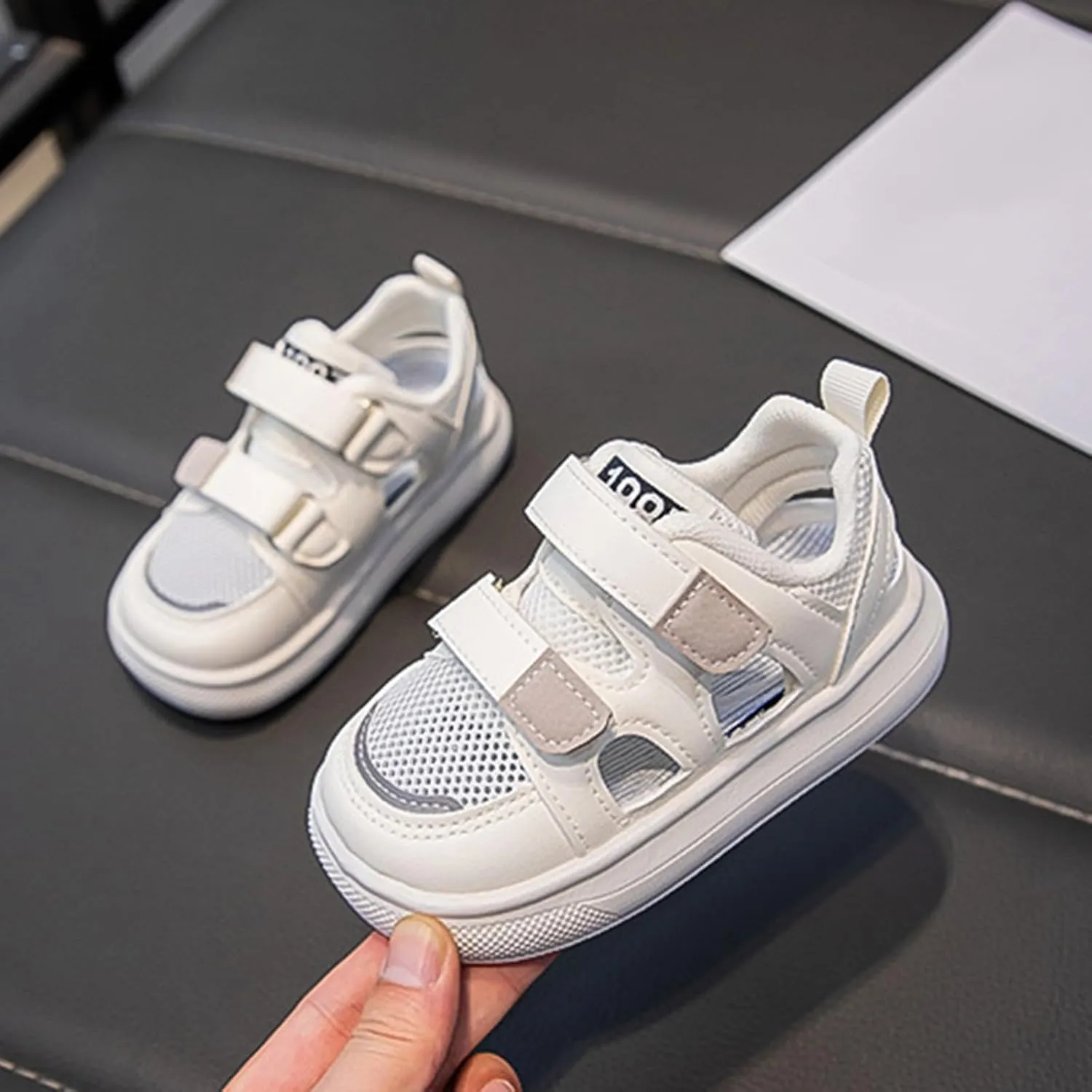 Toddler Boys Mesh Sneakers Little Kid Open Toe Sport Shoes Baby Infant First Walking Non Slip Shoes Breathable Comfy