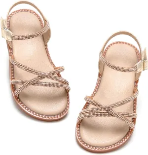 Toddler Flower Girl Sandals - Girl Summer Dress Shoes Toddler Little Kid Wedding Party