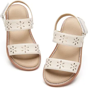Toddler Girl Sandals - Flower Girl Dress Shoes Open Toe Little Kid Summer Flats