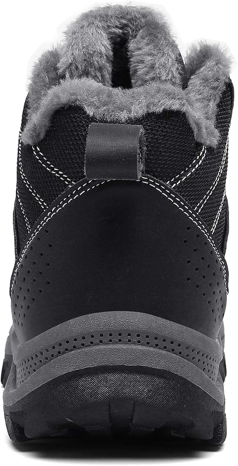 TSIODFO Men's Boots Winter Waterproof Leather Outdoor Hiking Shoes