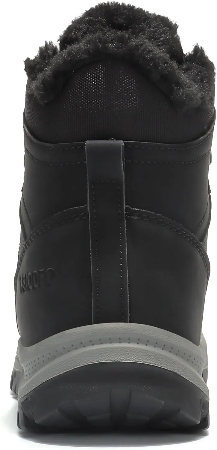 TSIODFO Men's Snow Boots Outdoor Waterproof Winter Boots Fur Lined Cold Weather Shoes