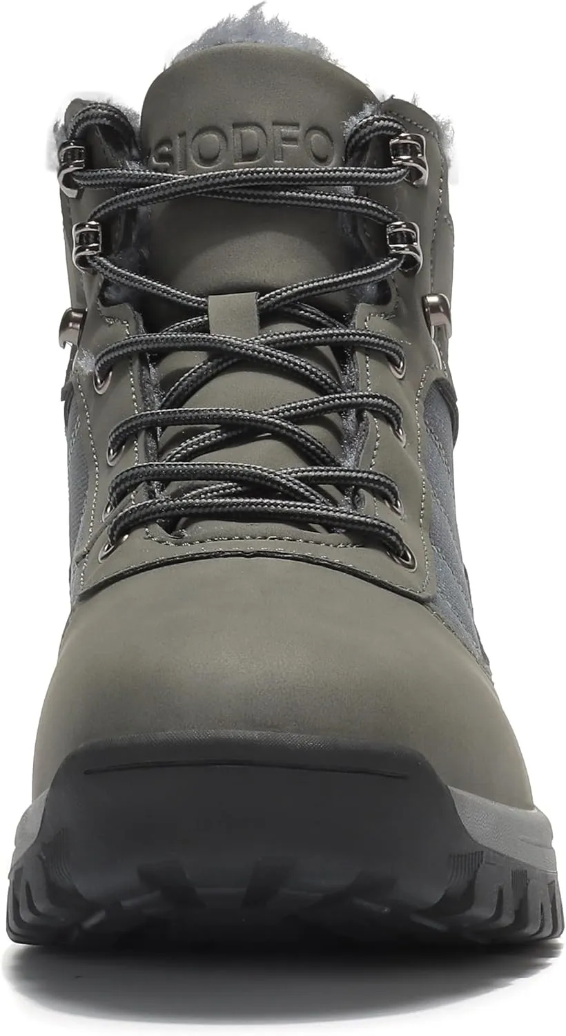TSIODFO Men's Snow Boots Outdoor Waterproof Winter Boots Fur Lined Cold Weather Shoes