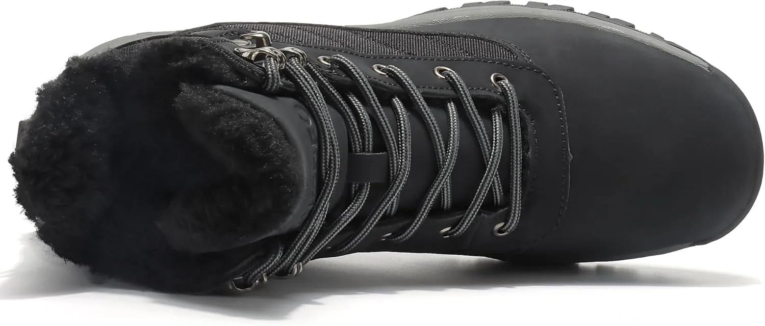 TSIODFO Men's Snow Boots Outdoor Waterproof Winter Boots Fur Lined Cold Weather Shoes