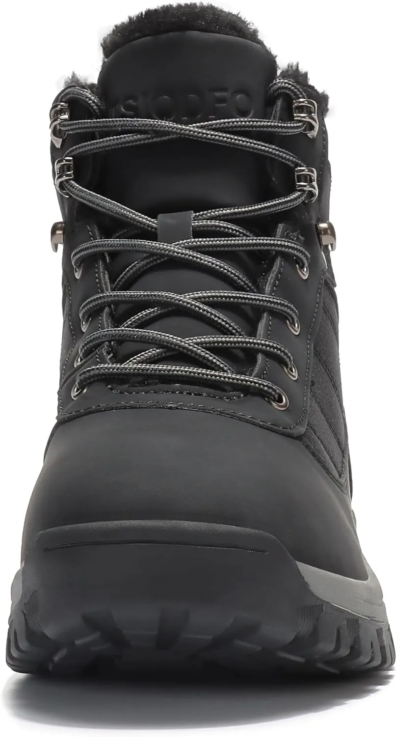 TSIODFO Men's Snow Boots Outdoor Waterproof Winter Boots Fur Lined Cold Weather Shoes