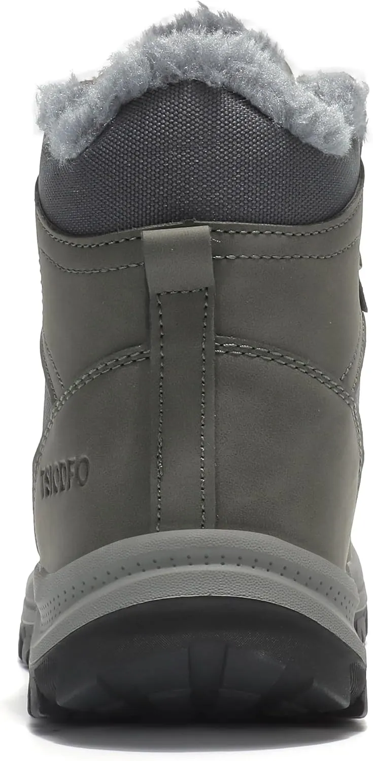 TSIODFO Men's Snow Boots Outdoor Waterproof Winter Boots Fur Lined Cold Weather Shoes