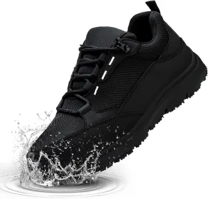 ulogu Steel Toe Shoes for Men Women,Waterproof Non Slip Lightweight Indestructible Work Sneakers,Construction Safety Roofing Zapatos Trabajo Black