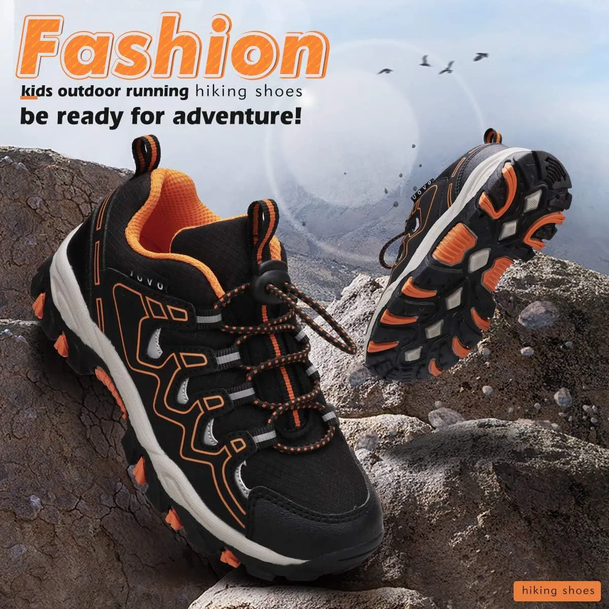 UOVO Boys Shoes Boys Sneakers Boys Tennis Running Shoes Waterproof Hiking Shoes Kids Athletic Outdoor Sneakers Slip Resistant(Little/Big Boys)
