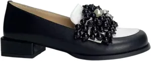 Urbane Chic Women's Loafers-Classic Style with a Fashion Foward Twist. Stylish Slip On Beaded Loafers for Women for Work or Casual Wear. Size Inclusive. Size 6-13