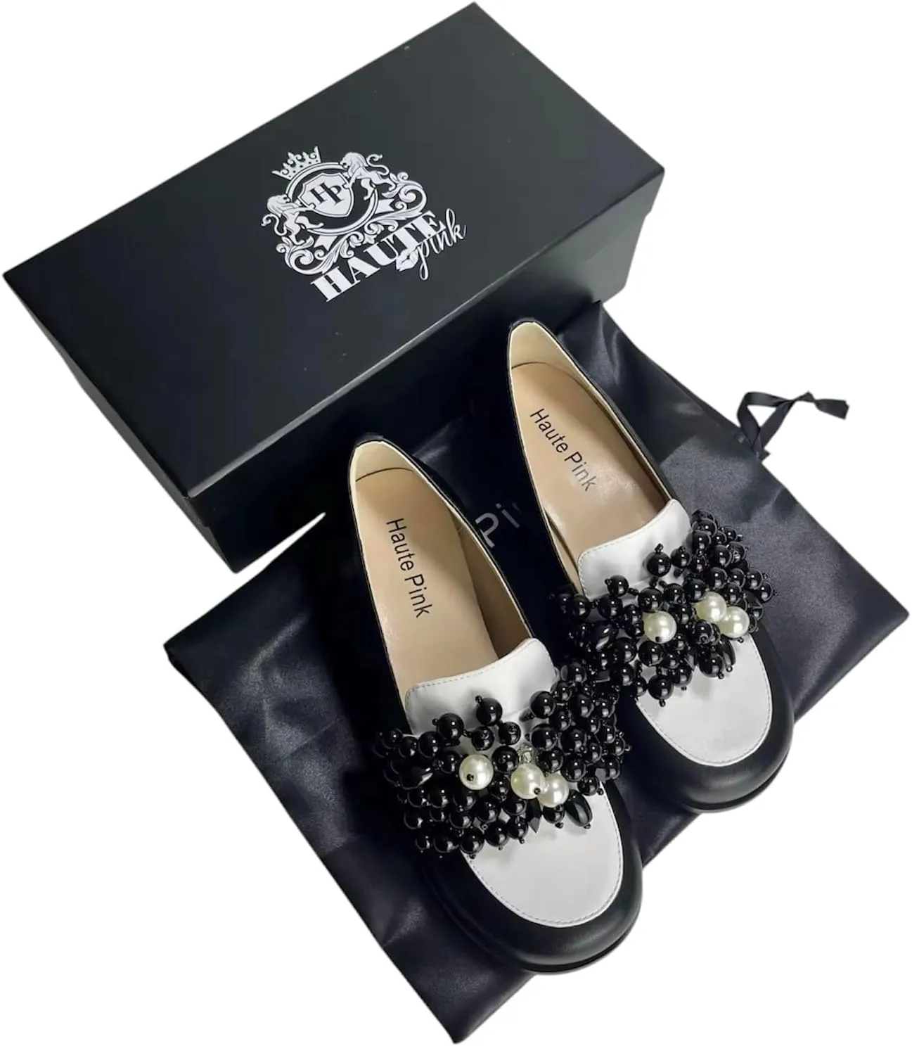 Urbane Chic Women's Loafers-Classic Style with a Fashion Foward Twist. Stylish Slip On Beaded Loafers for Women for Work or Casual Wear. Size Inclusive. Size 6-13