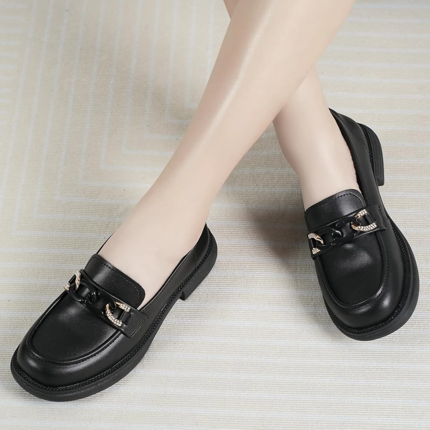 UZB Womens Loafers Business Dressy Shoes Slip on Comfort Casual Office Work Shoes