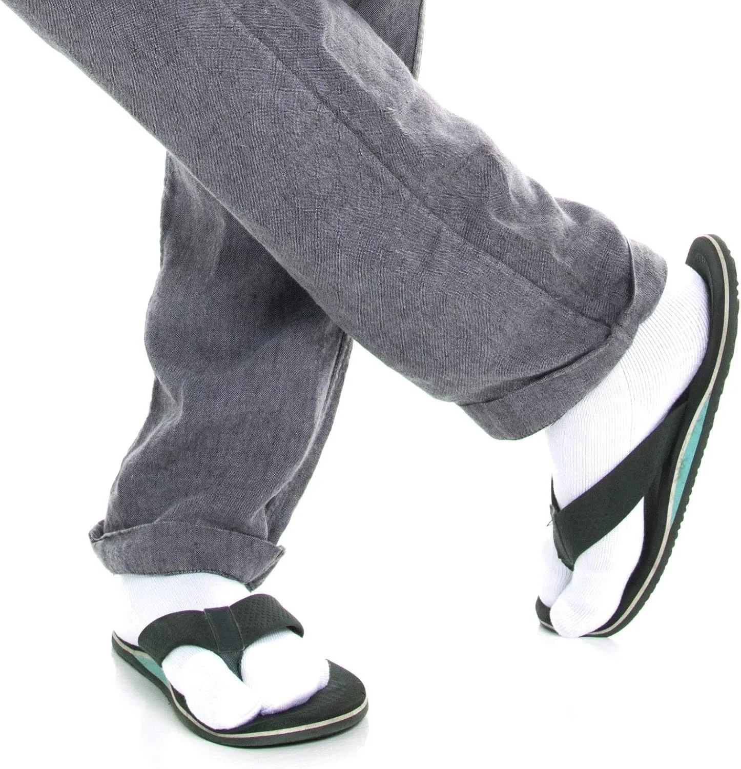V-Toe Thick Quality Ankle Flip-Flop Socks - Tabi Split Toe Men Women Japanese 3 Pack