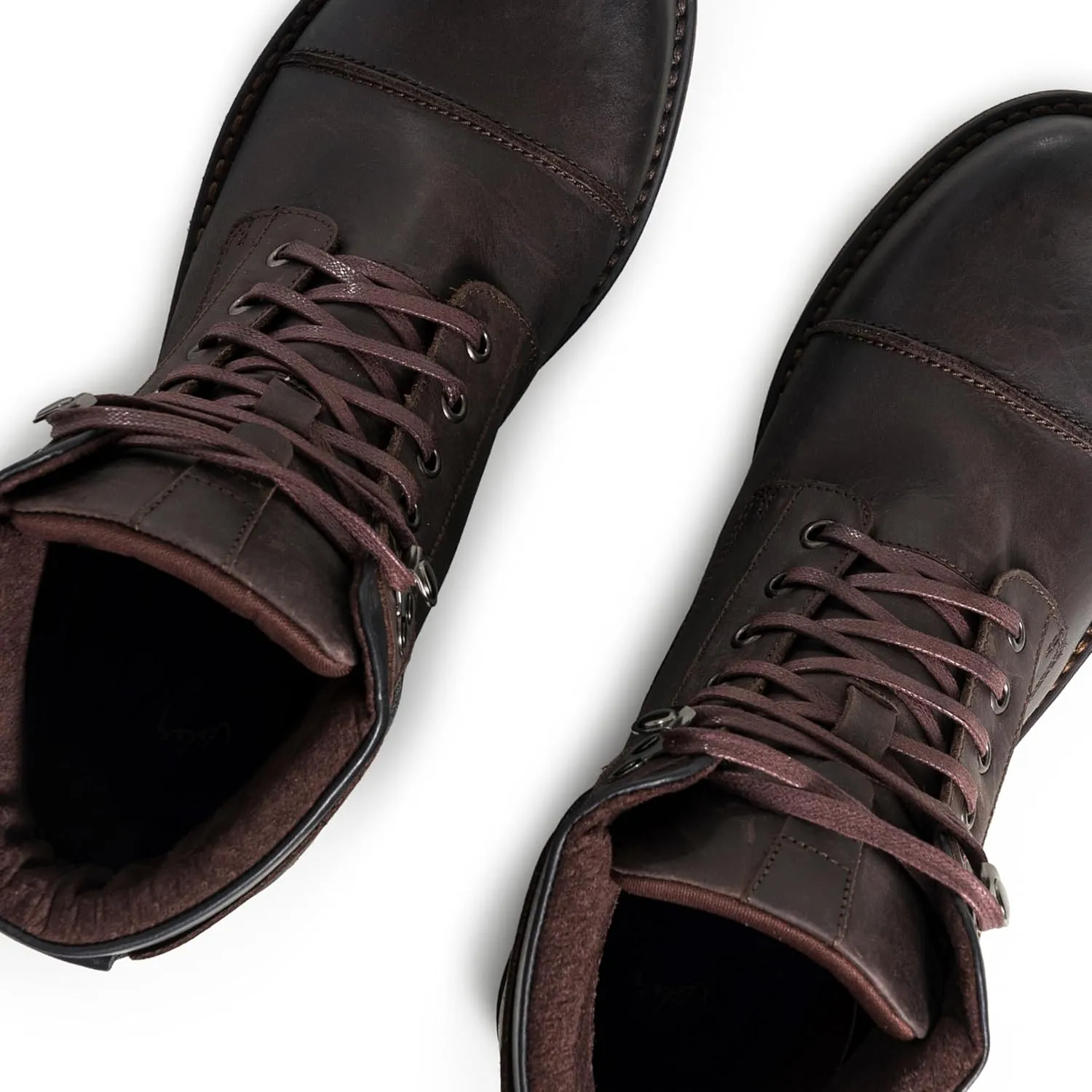 VELEZ Top Grain Leather Boots For Men - Handmade Lace-Up Shoes - Mens Vintage Ankle Boot - Age Look Sole - Casual Dress Fashion Business Travel Work Shoe