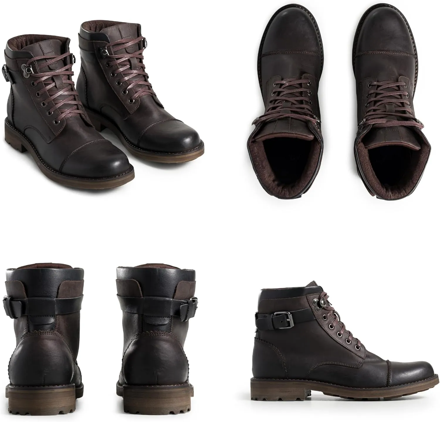 VELEZ Top Grain Leather Boots For Men - Handmade Lace-Up Shoes - Mens Vintage Ankle Boot - Age Look Sole - Casual Dress Fashion Business Travel Work Shoe