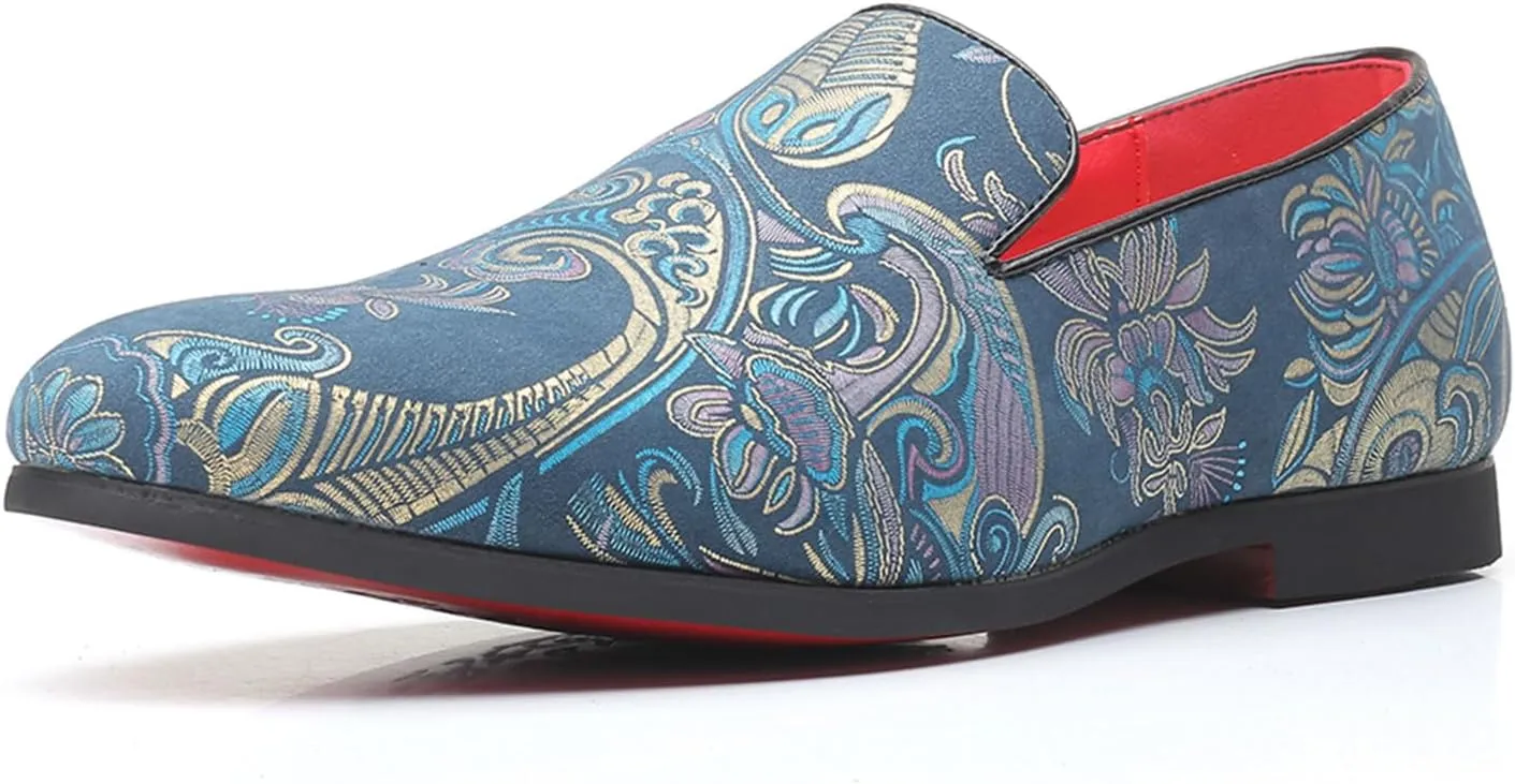 Venshine Mens Dress Loafers Slip On Shoes Glitter Wedding Party Prom Shoes