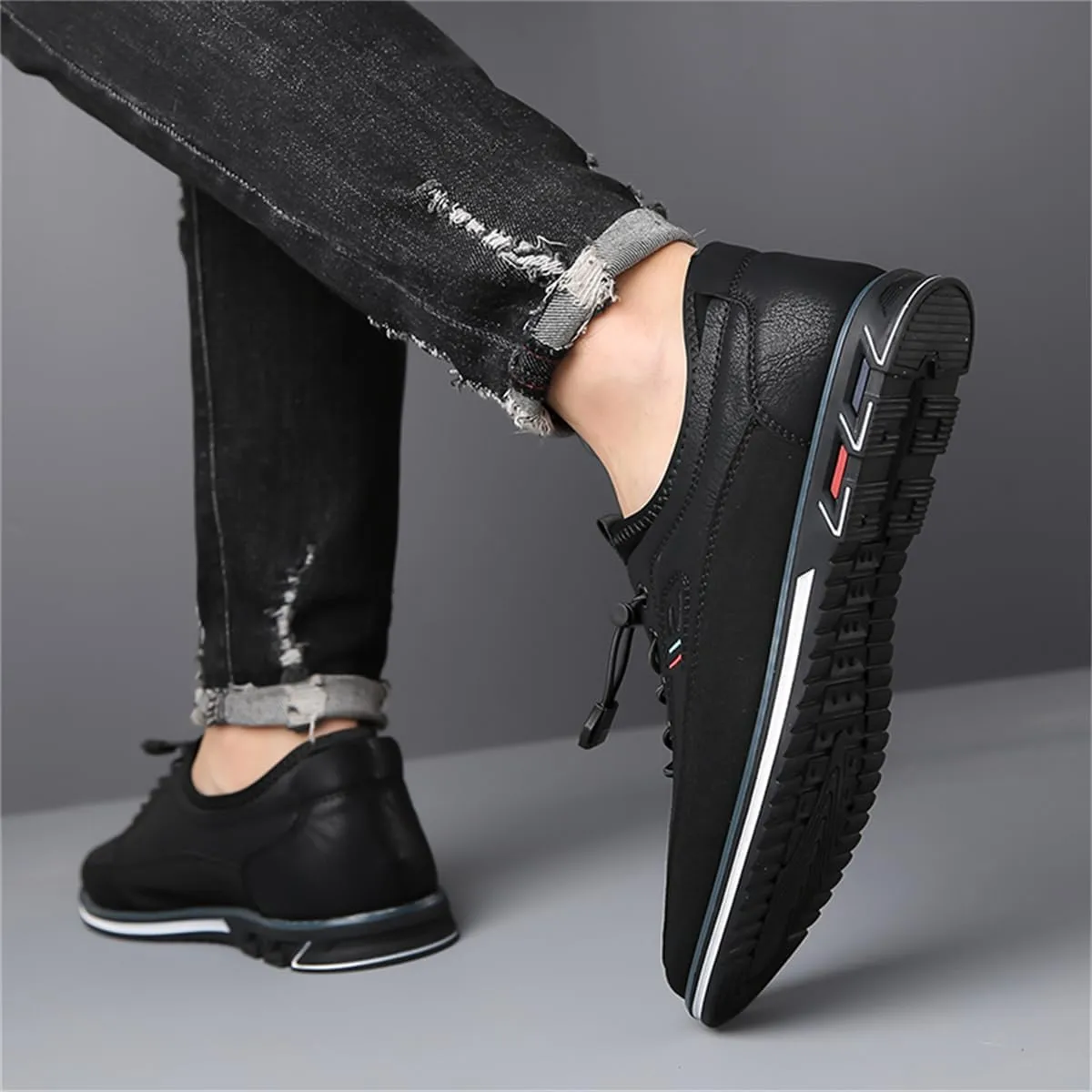 Veslexth Men Casual Business Shoes Slip-on Adjustable Loafers Driving Working Walking Party Formal Oxfords