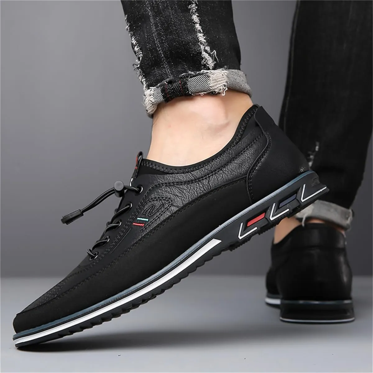 Veslexth Men Casual Business Shoes Slip-on Adjustable Loafers Driving Working Walking Party Formal Oxfords