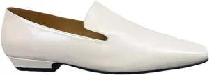 Vintage Metallic Loafers for Women Closed Toe Block Heels Genuine Leather Women's Slip on Flats Shoes Comfort Casual Business Office Work