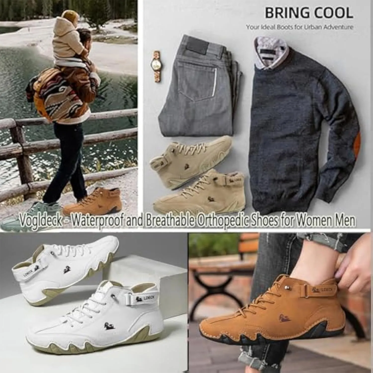 Vogldeck - Waterproof and Breathable Orthopedic Shoes, Vogany Arch Support Shoes, Outdoor Orthopedic Sneakers Women Men